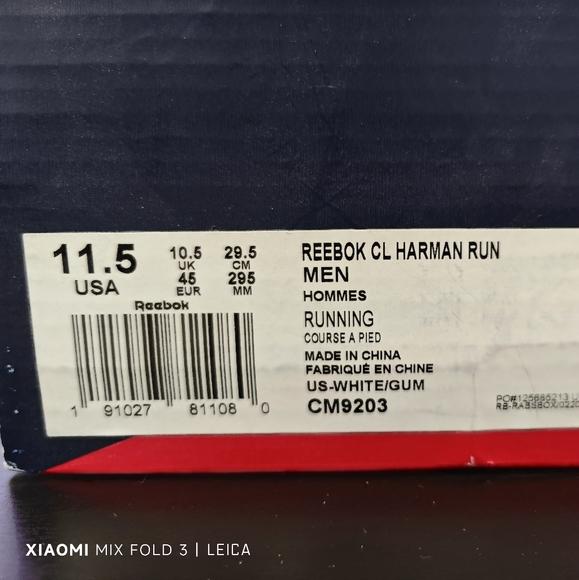 Brand New Reebok Classic Harman Run S Ortholite Running Shoe Men's White 11. 5 - Picture 5 of 7